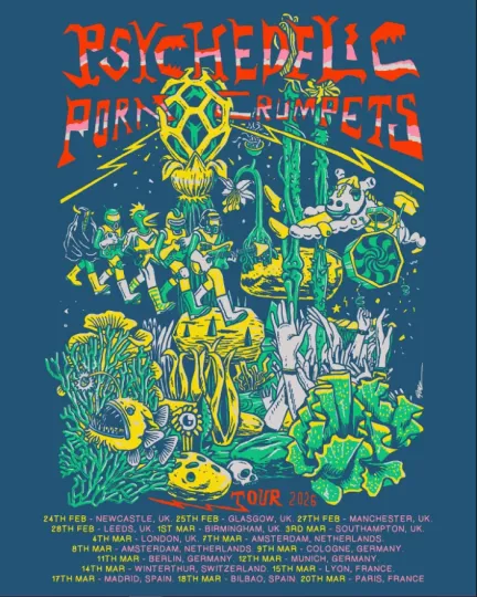 Discover Poster Psychedelic Porn Crumpets Spring Tour 2026 Poster, gift fans