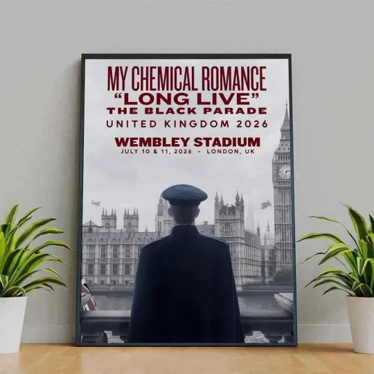 My Chemical Romance Long Live The Black Parade 2026 Tour London Poster
