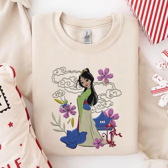Discover Embroidered Mulan Princess Sweatshirt, Disney Princess Embroidery Shirt, Disneyland Girls Trip Matching, Walt Disney World, Gift For Girls