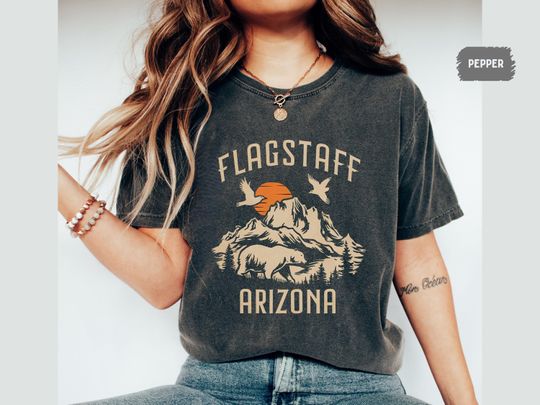 Discover Vintage Flagstaff Comfort Colors Shirt, Retro Arizonna state tshirt, Flagstaff Vacation Gift Tee, Arizonna Hiking Tee Shirt, Camping Shirt