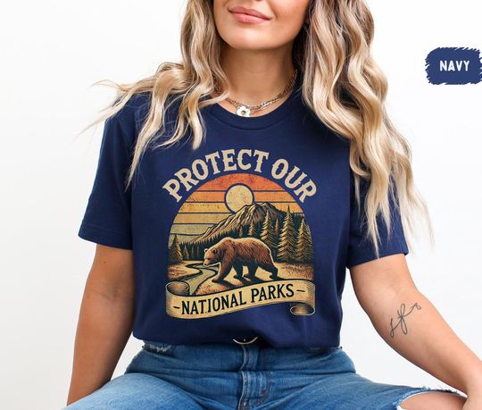 Discover Vintage Protect our Parks Unisex Tee, Retro National Park T-Shirt, Nature Lover Gift, Outdoor Adventure Shirt, Earth Day, Conservation Gifts