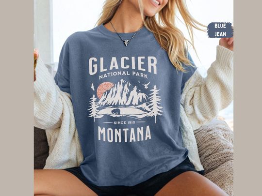 Glacier National Park T-Shirt, Vintage Montana Shirt, Glacier National Park gifts, Glacier Park Souvenir Montana tee