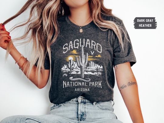 Discover Saguaro National Park Shirt, Vintage Arizonna State tshirt Retro Saguaro National Park Souvenir Desert T shirt Saguaro gifts Granola Girl tee