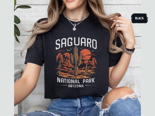 Discover Vintage Saguaro National Park Comfort Colors Shirt, Arizonna State tshirt Saguaro Park Souvenir Desert T shirt Saguaro gifts Granola Girl tee