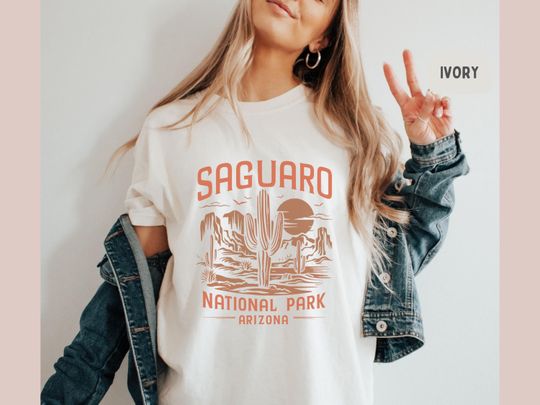 Discover Vintage Saguaro National Park Comfort Colors Shirt, Arizonna State tshirt Saguaro Park Souvenir Desert T shirt Saguaro gifts Granola Girl tee