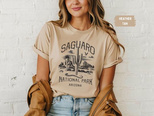 Discover Saguaro National Park Shirt, Vintage Arizonna State tshirt Retro Saguaro National Park Souvenir Desert T shirt Saguaro gifts Granola Girl tee