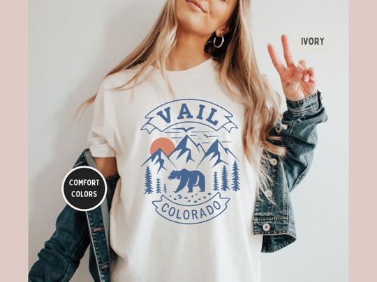 Vintage Vail Colorado T-Shirt, Retro Colorado State Shirt, Vail Souvenir, Camping ski resort Shirt, Rocky Mluntains tee