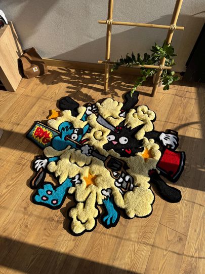 Discover Itchy and Scratchy Handmade Wool Rug: 3D Tufted Carpet