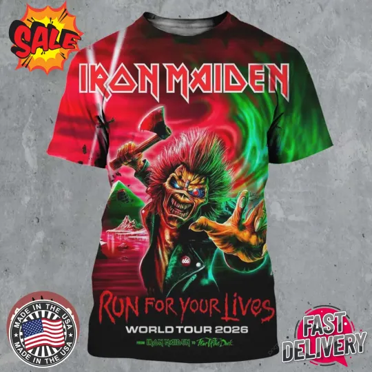 Iron Ma*den Run For Your Lives World Tour 2026 Eddie Axe 3D T-Shirt