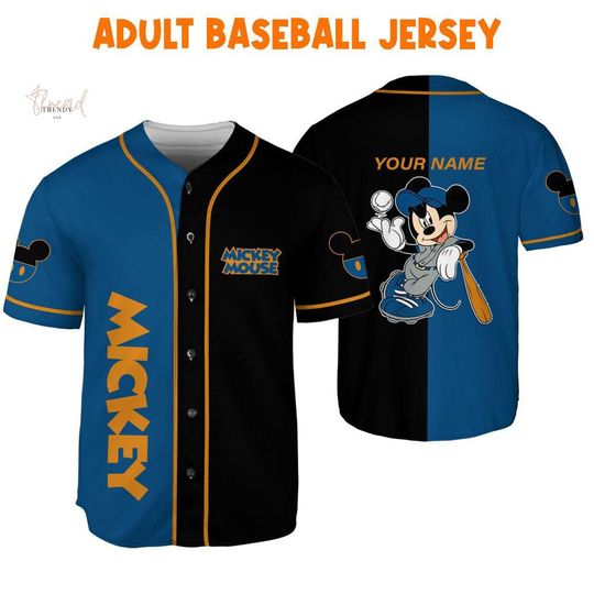 Discover Personalized Mickey Disney 3D Jersey, Custom All Over Print Unisex Disney Baseball Jersey Shirt