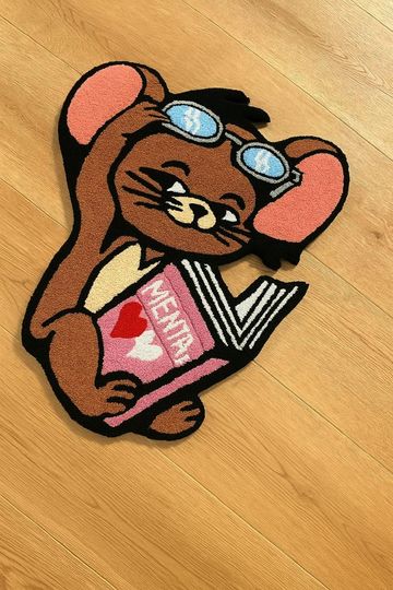 Discover Handmade Tufted Jerry Rug: Tom & Jerry Cartoon Decor