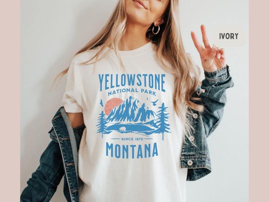 Discover YStone National Park Comfort Colors shirt, Vintage Montana tshirt YStone National Park gifts Hiking&nbsp;gift YStone Park Souvenir