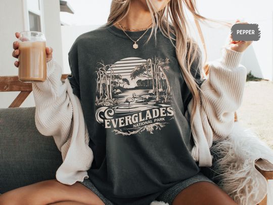 Vintage Everglades National Park T-Shirt, Florida State Souvenir, Summer Retro Beachy Tee, Travel Lover Gift