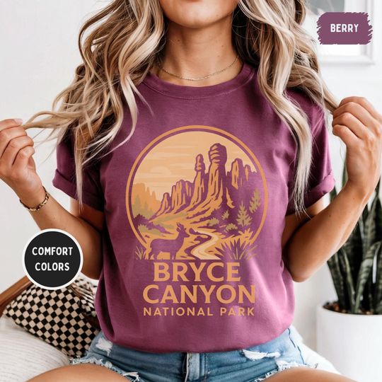 Discover Vintage Bryce Canyon National Park Comfort Colors T-shirt, Unisex Shirt, Retro Utah National ParkTee, Mountain Lover Gift, Outdoor hiking