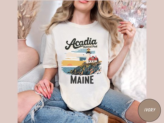 Vintage Acadia National Park T-Shirt, Acadia National Park gifts, Acadia Park Souvenir Tee