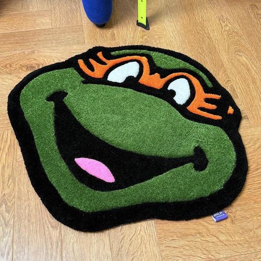 Anime Rug, Kawaii Tufted Carpet, Japanese Anime Rug, Cartoon Comic Area Rug, Unique Funny Accent Rug, Gaming Room Decor, Ninja Gift