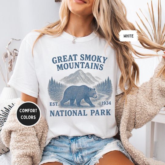 Retro Great Smoky Mountains National Park T-Shirt, Mountain Shirt, Nature Lover Gift