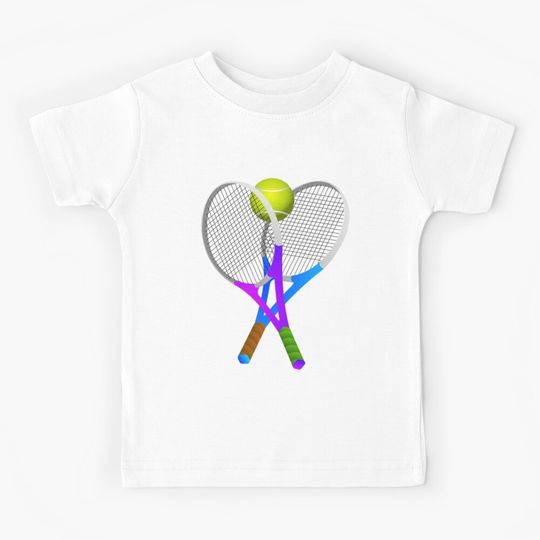 Discover Tennis Ball and Rackets Kids T-Shirt
