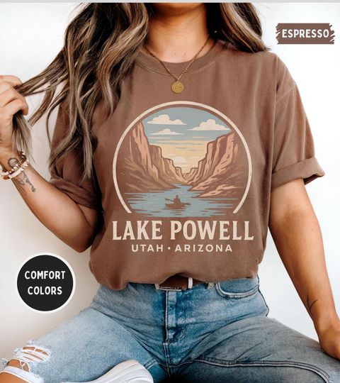 Discover Vintage Lake Powell Comfort Colors T-shirt, Unisex Tee, Men's Women's trip Shirt, Retro Graphic Tee, Summer Lake Apparel, Arizonna, Utah gift