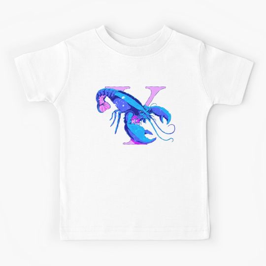 Discover Yabby Blue Lobster - Animals with Initials - Letter Y Kids T-Shirt