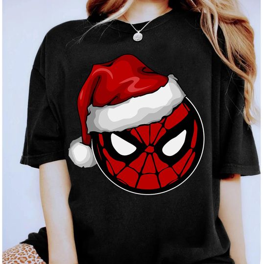 Discover Marvel Santa Spider-Man Christmas Shirt, The Avengers Spider-Man Face Christmas Shirt, Disneyland Xmas Matching Shirt, Walt Disney World Tee