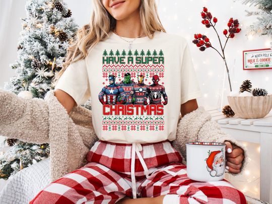 Superhero Christmas Shirt, Marvel Avengers Christmas, Captain America Xmas Shirt, Avengers Christmas, Spiderman Party