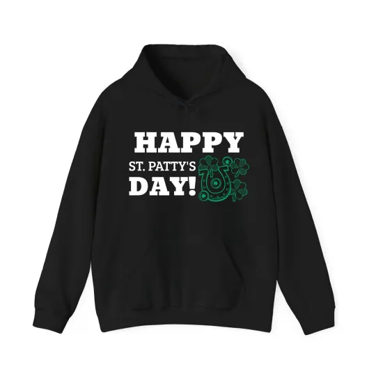 Happy St. Patrick's Day Hoodie with Irish Blessings - Green Celebration Hoodie