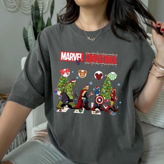 Marvel Superheroes Christmas Shirt, Avengers Superhero T-shirt, Avengers Fans Xmas Tee, Marvel Christmas, Kids Xmas Gift, Holiday Trip Tee