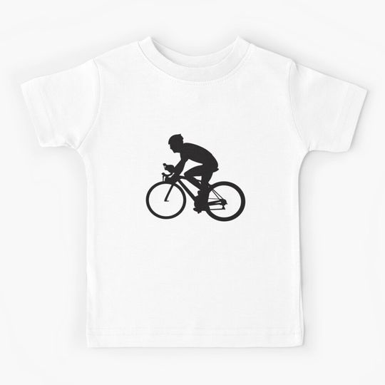 Discover Gift For Cyclist Cycling Mom Dad Cycling Silhouette Kids T-Shirt