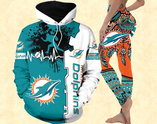 Lover Football 3D Hoodie and Leggings Set for Miami Dolphins Fans