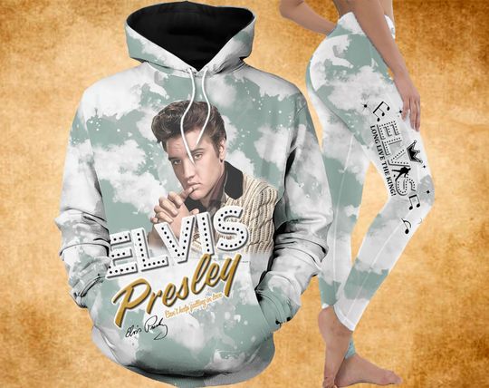 Vintage Elvis Presley 3D Hoodie and Leggings Set