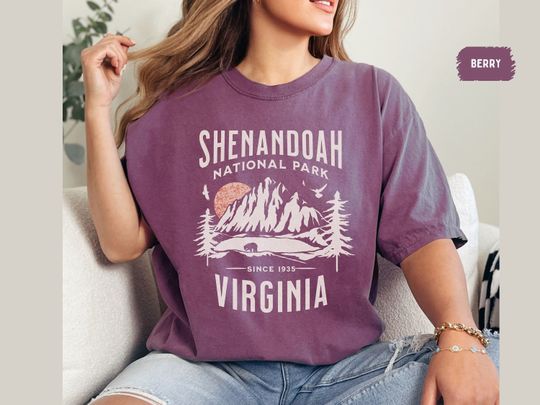 Discover Shenandoah National Park Comfort Colors shirt, Retro Virginia shirt, Vintage Shenandoah Souvenir, Hiking shirt Mountain tee Granola girl