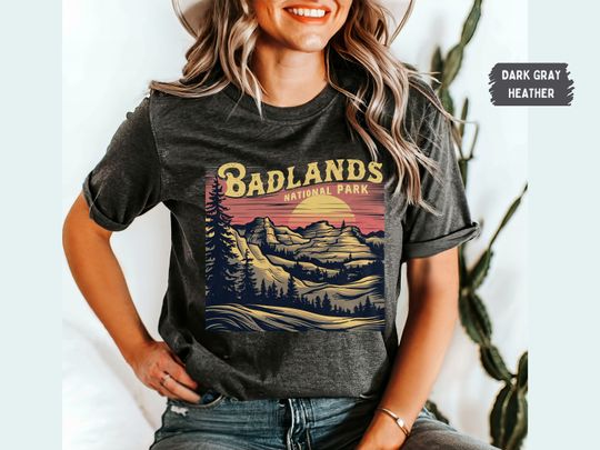Vintage Badlands National Park shirt, South Dakota tshirt, Badlands National Park gifts, Retro Dakota Shirt
