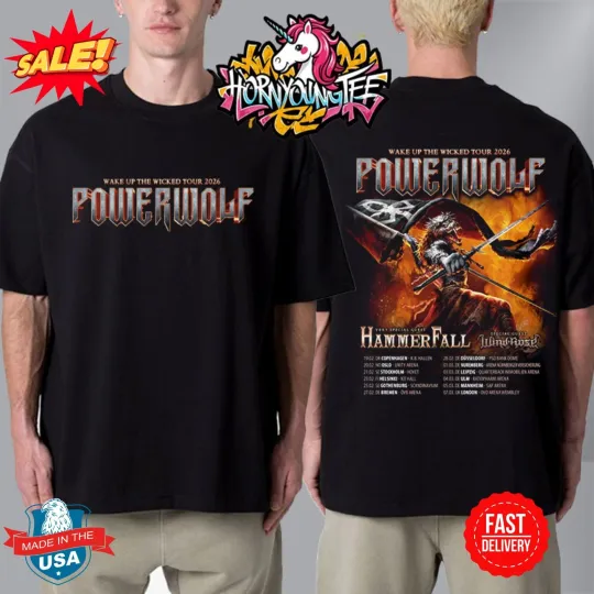 Discover Powerwolf Wake Up The Wicked Tour 2026 Schedule Tour Dates T-Shirt