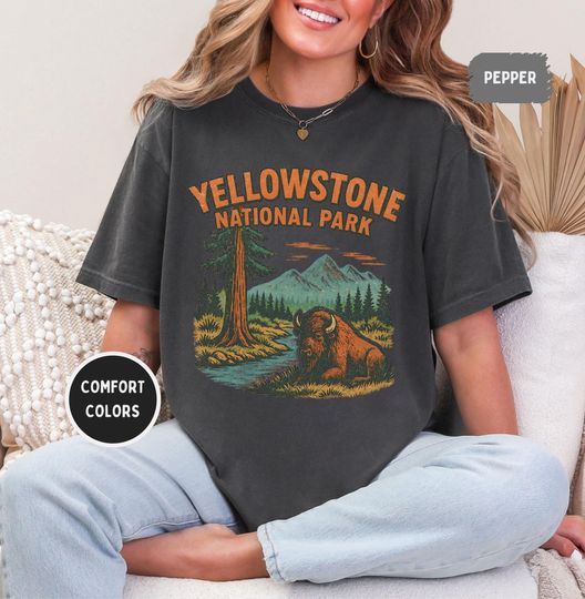 Discover Vintage YStone National Park T-shirt, Retro Outdoor Tee, Nature Lover Gift, Unisex Graphic Shirt, Hiking Adventure Top
