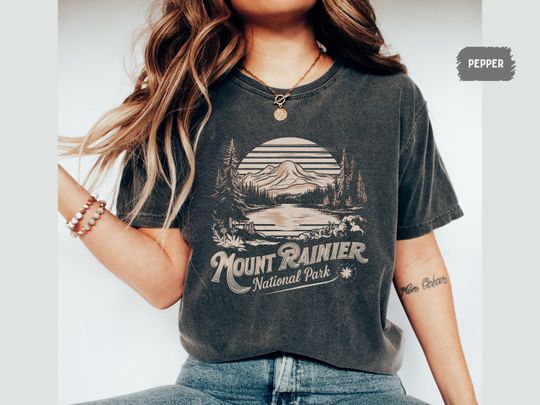 Discover Vintage Mount Rainier National Park shirt, Washington Tshirt, Mount Rainier National Park gifts Mount Rainier Souvenir Hiking&nbsp;Camping gift