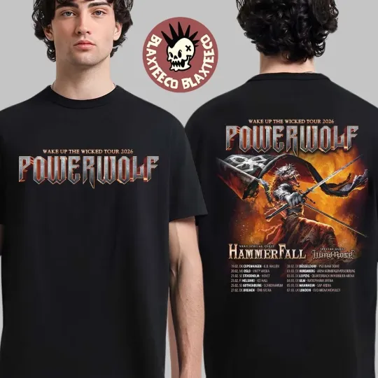 Discover Powerwolf Wake Up The Wicked Tour 2026 European Schedule Dates T-Shirt