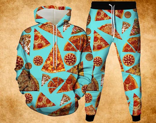 Autumn Candy Chocolate Pizza 3D Hoodie and Leggings Set