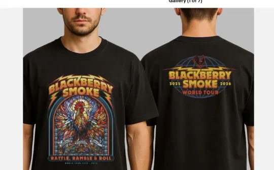 Blackberry Smoke Rattle Ramble And Roll World Tour 2025 2026 Tour Tee Two Sides