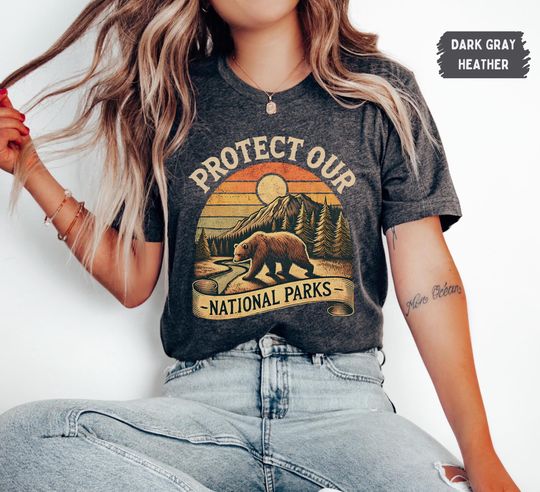 Vintage Protect our Parks Tee, Retro National Park T-Shirt, Nature Lover Gift, Outdoor Adventure Shirt, Earth Day, Conservation Gifts