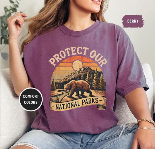 Retro Protect our National Parks T-shirt, Vintage National Parks Shirt, Nature Lover Gift, Eco-Friendly Tee, Outdoor Adventure Clothing