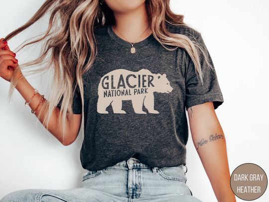 Discover Glacier National Park Shirt, Vintage Montana T shirt, Glacier National Park gifts Glacier Souvenir Hiking&nbsp;shirt Camping Trip Tshirt, Grizzly