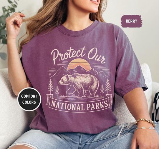 Discover National Parks Save Unisex T-shirt, Garment-Dyed Tee, Comfort Colors Shirt, Nature Lover Gift, Outdoor Enthusiast Apparel
