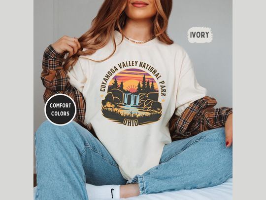 Discover Vintage Cuyahoga Valley National Park shirt, Ohio Tshirt, Comfort Colors, Cuyahoga Waterfalls, Hiking Shirt, Camping Trip Cuyahoga T shirt