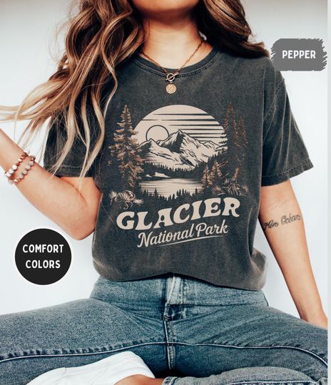 Glacier National Park T-Shirt, Mountain Shirt, Nature Lover Gift, Adventure Apparel
