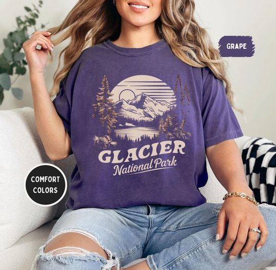 Glacier National Park T-Shirt, Mountain Shirt, Nature Lover Gift, Adventure Apparel