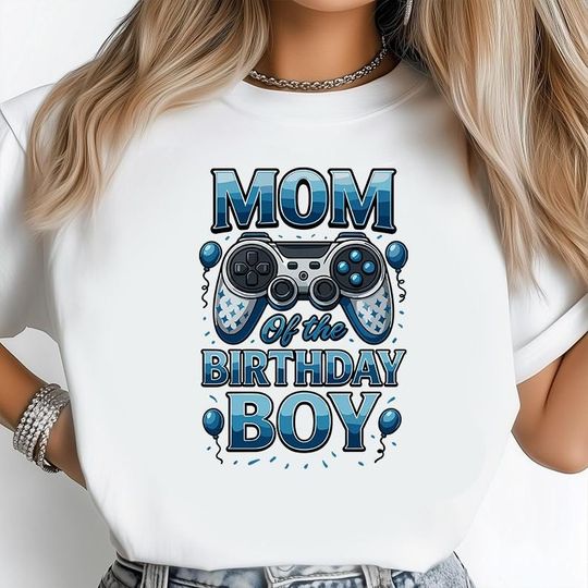 Discover Mom of the Birthday Boy T-Shirt, Birthday Gamer T-Shirt