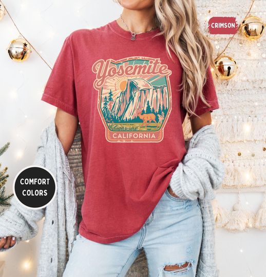 Discover Vintage Retro Yosemite National Park T-Shirt, Mountain Nature Lover Gift, Outdoor Adventure Shirt, Nature Hike