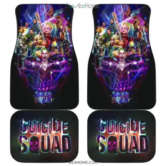 Discover Suicide Squad Art Car Floor Mats Movie Fan Gift Accessories for Auto Decor