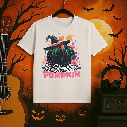 Spooky Halloween Pumpkin Witch T-Shirt Design, Retro Halloween Vibes Illustration